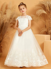 Robe de Fille Ball Gown Brodée avec Appliques