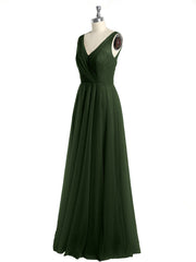 Illusion Col En V Tulle Robes Longues Olive Verte Grande Taille