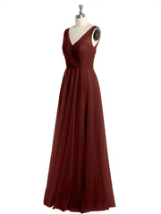 Illusion Col En V Tulle Robes Longues terracotta Grande Taille