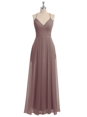 Spaghetti Bretelle Col En V Mousseline Tenues Avec Poche Dusk