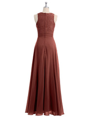 Dentelle Profond Col En V Et Dos Mousseline Robes Longues terracotta Grande Taille