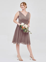 Robe Courte Mousseline avec Col en V Dusk