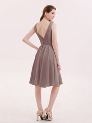 Robe Courte Mousseline avec Col en V Dusk