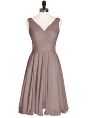 Robe Courte Mousseline avec Col en V Dusk