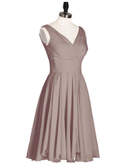 Robe Courte Mousseline avec Col en V Dusk