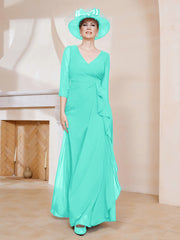 Robe de A-ligne Plissée en Mousseline Longueur au Sol Spa Grande Taille