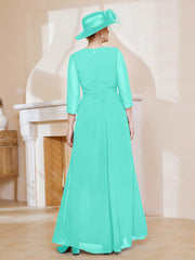 Robe de A-ligne Plissée en Mousseline Longueur au Sol Spa Grande Taille