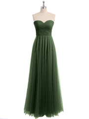 Cœur Sans Bretelles Col Tulle Robes Avec Nœud Olive Verte Grande Taille
