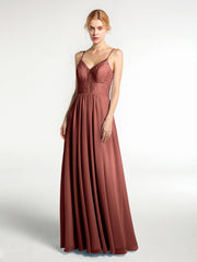 Spaghetti Bretelles Mousseline Et Dentelle Robes terracotta
