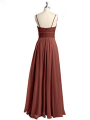 Spaghetti Bretelles Mousseline Et Dentelle Robes terracotta Grande Taille
