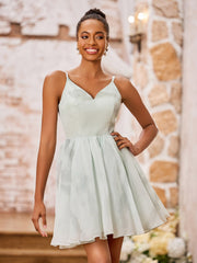 Robe Mini Princesse Imprimée en Mousseline à Bretelles Spaghetti Floral