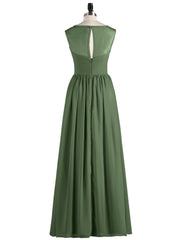 Robes Longues Mousseline avec Col d'Illusionline Olive Verte Grande Taille