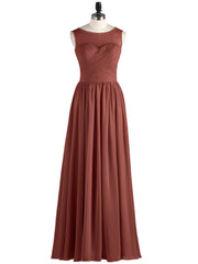Robes Longues Mousseline avec Col d'Illusionline terracotta Grande Taille