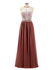 Licou Maxi Robe avec Ivoire Dentelle Bustier terracotta Grande Taille
