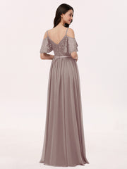 Robe Spaghetti Bretelle Dentelle et Mousseline Dusk