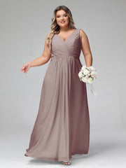 Robes Longues en Mousseline à Col en V avec Poches Dusk