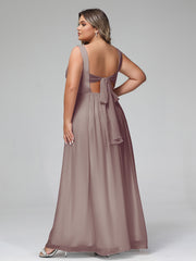 Robes Longues en Mousseline à Col en V avec Poches Dusk