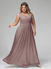 Robes Longues en Mousseline à Col en V avec Poches Dusk