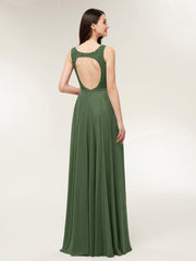 Dos Nu Robe avec Dentelle Bustier Olive Verte