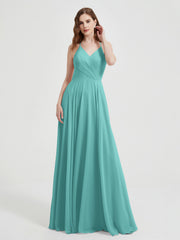 Col En V Dos Croisé Mousseline Robes De Demoiselle d'Honneur Spa
