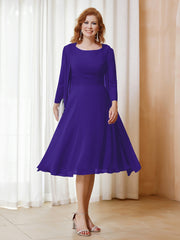 Robe de A-ligne en Mousseline à Manches Longues avec Veste Régence Grande Taille