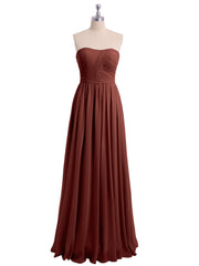 Sans Bretelles Longue Mousseline Robes De Demoiselle d'Honneur terracotta Grande Taille