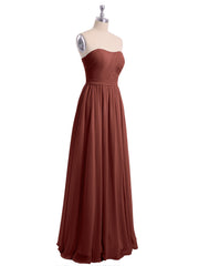 Sans Bretelles Longue Mousseline Robes De Demoiselle d'Honneur terracotta Grande Taille