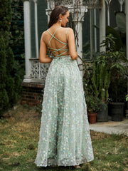 Robe Appliquée Florale à Col en V avec Fente Jonquille Grande Taille