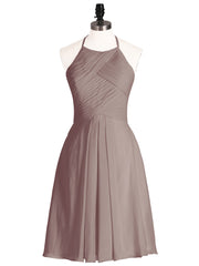 Short Mousseline Robe Demoiselle d'honneur avec Poche Dusk