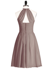 Short Mousseline Robe Demoiselle d'honneur avec Poche Dusk