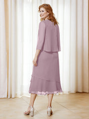 Robe en Mousseline Longueur de Mollet avec Veste Dusk