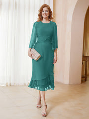 Robe en Mousseline Longueur de Mollet avec Veste Jade