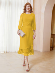 Robe en Mousseline Longueur de Mollet avec Veste Souci