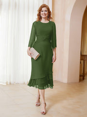 Robe en Mousseline Longueur de Mollet avec Veste Mousse