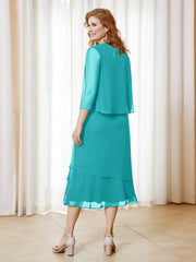 Robe en Mousseline Longueur de Mollet avec Veste Piscine Grande Taille