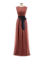 FAUX-Wrap Mousseline Robe avec Ceinture terracottae terracotta Grande Taille