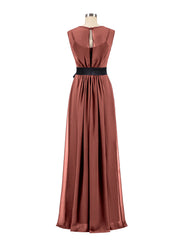 FAUX-Wrap Mousseline Robe avec Ceinture terracottae terracotta Grande Taille