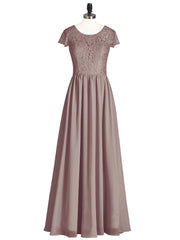 Robes Demoiselle d'honneure Longues avec Mancheron Dusk