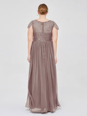 Robes Demoiselle d'honneure Longues avec Mancheron Dusk