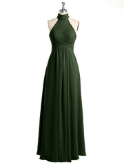 Illison Col Haut Croisé Poitrine Mousseline Robes Olive Verte Grande Taille