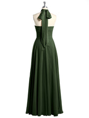 Illison Col Haut Croisé Poitrine Mousseline Robes Olive Verte Grande Taille