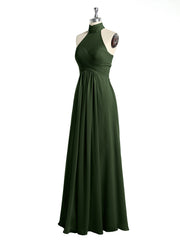 Illison Col Haut Croisé Poitrine Mousseline Robes Olive Verte Grande Taille