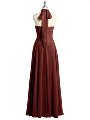 Illison Col Haut Croisé Poitrine Mousseline Robes terracotta Grande Taille