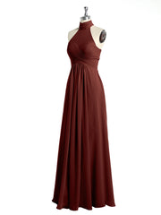 Illison Col Haut Croisé Poitrine Mousseline Robes terracotta Grande Taille