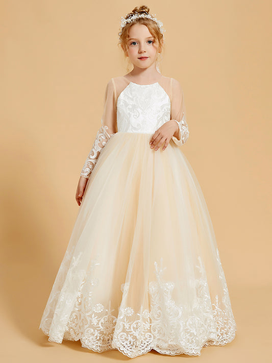 Robes de Fille Adorables avec Nœuds Papillon et Appliques en Dentelle