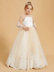 Robes de Fille Adorables avec Nœuds Papillon et Appliques en Dentelle