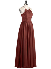 Maxi Robes Col d'Illusion Dentelle et Mousseline terracotta Grande Taille