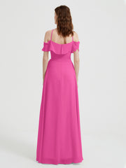 Y-Col Flotter Manches Longues Robes De Demoiselle d'Honneur Azalée