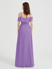 Y-Col Flotter Manches Longues Robes De Demoiselle d'Honneur Tahiti