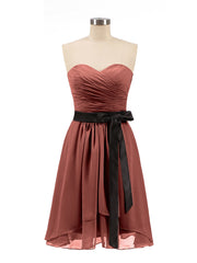 Col en Cœur Robe Courte avec Ceinture terracottae terracotta Grande Taille